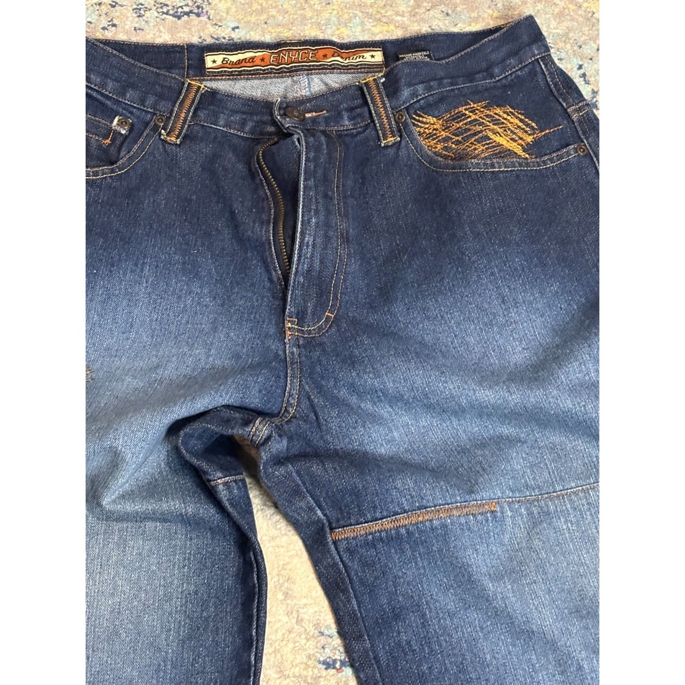 Vintage ENYCE Denim Set 2003 Jacket Large Jeans 32 Y2K Hip Hop Embroidered - Picture 8 of 10